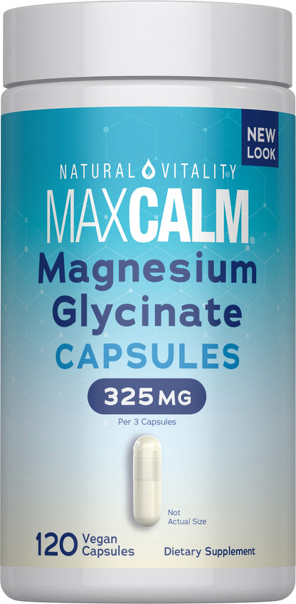 Natural Vitality MAXCALM Glicinato De Magnesio 325 Mg 120 Cápsulas