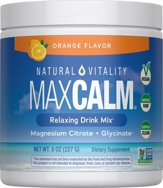 Natural Vitality MAXCALM Magnesio En Polvo Naranja 226 g