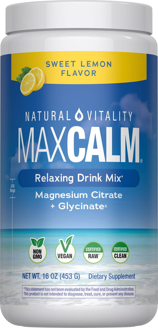 Natural Vitality MAXCALM Magnesio En Polvo Limón Dulce 453 g