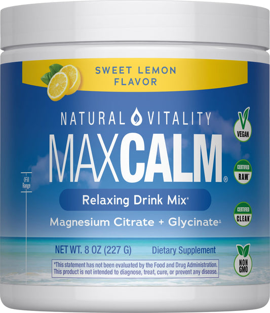 Natural Vitality MAXCALM Magnesio En Polvo Limón Dulce 227 g