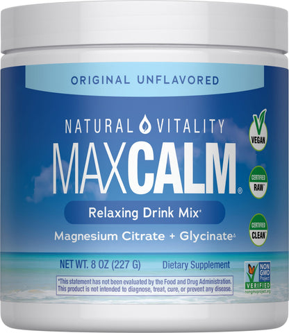 Natural Vitality MAXCALM Magnesio En Polvo Sin Sabor 226 g
