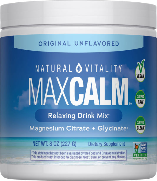 Natural Vitality MAXCALM Magnesio En Polvo Sin Sabor 226 g
