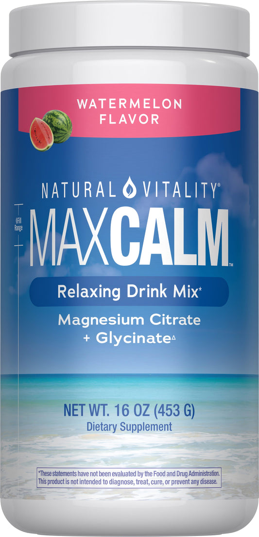 Natural Vitality MAXCALM Magnesio En Polvo Sandía 453 g