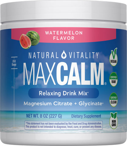 Natural Vitality MAXCALM Magnesio En Polvo Sandía 227 g
