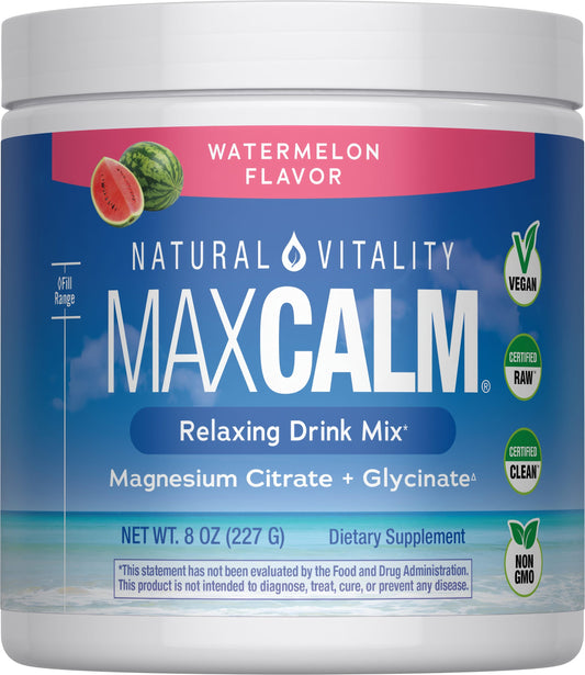 Natural Vitality MAXCALM Magnesio En Polvo Sandía 227 g