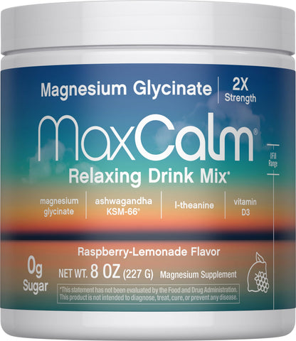 Natural Vitality MAXCALM Bebida En Polvo De Glicinato De Magnesio Frambuesa Limonada