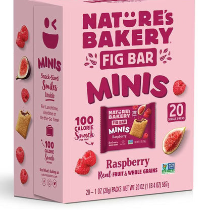 Nature's Bakery Mini Barras de Higo Frambuesa 20 Piezas