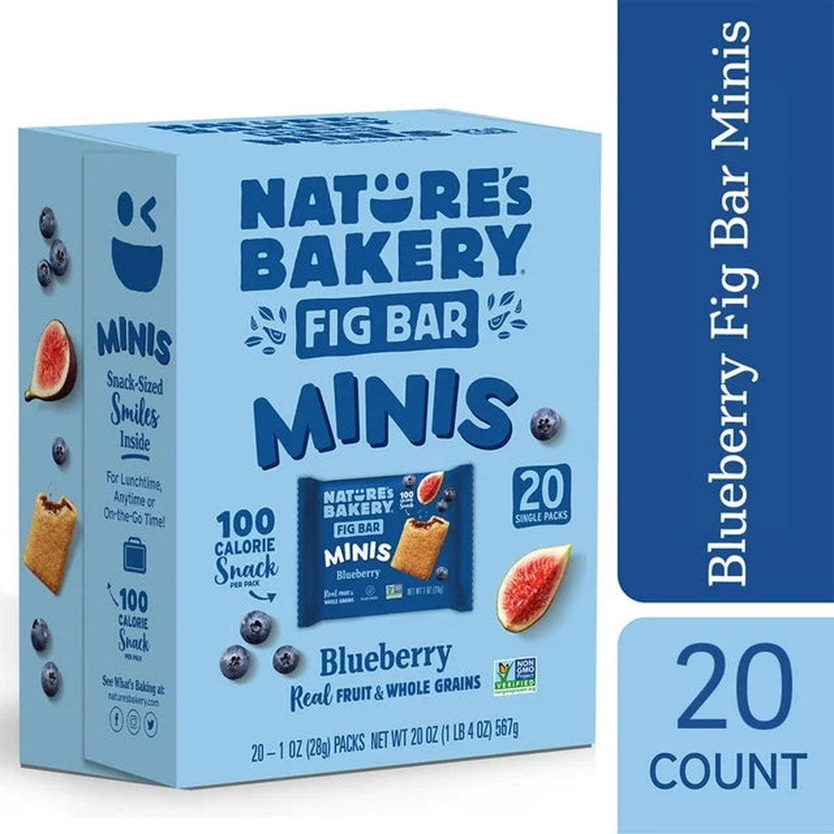 Nature's Bakery Mini Barras de Higo Mora Azul 20 Piezas