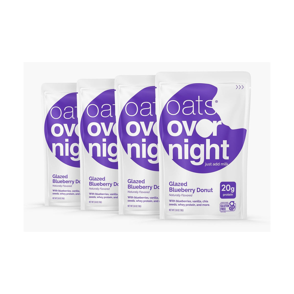 Oats Overnight Avena con Proteína Dona Glaseada de Mora Azul