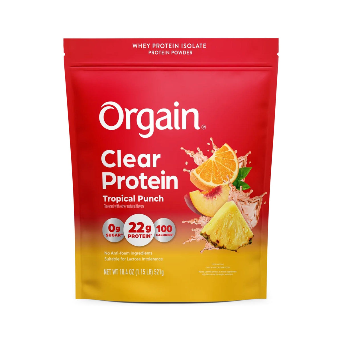 Orgain Clear Protein Proteína Clara En Polvo Ponche Tropical