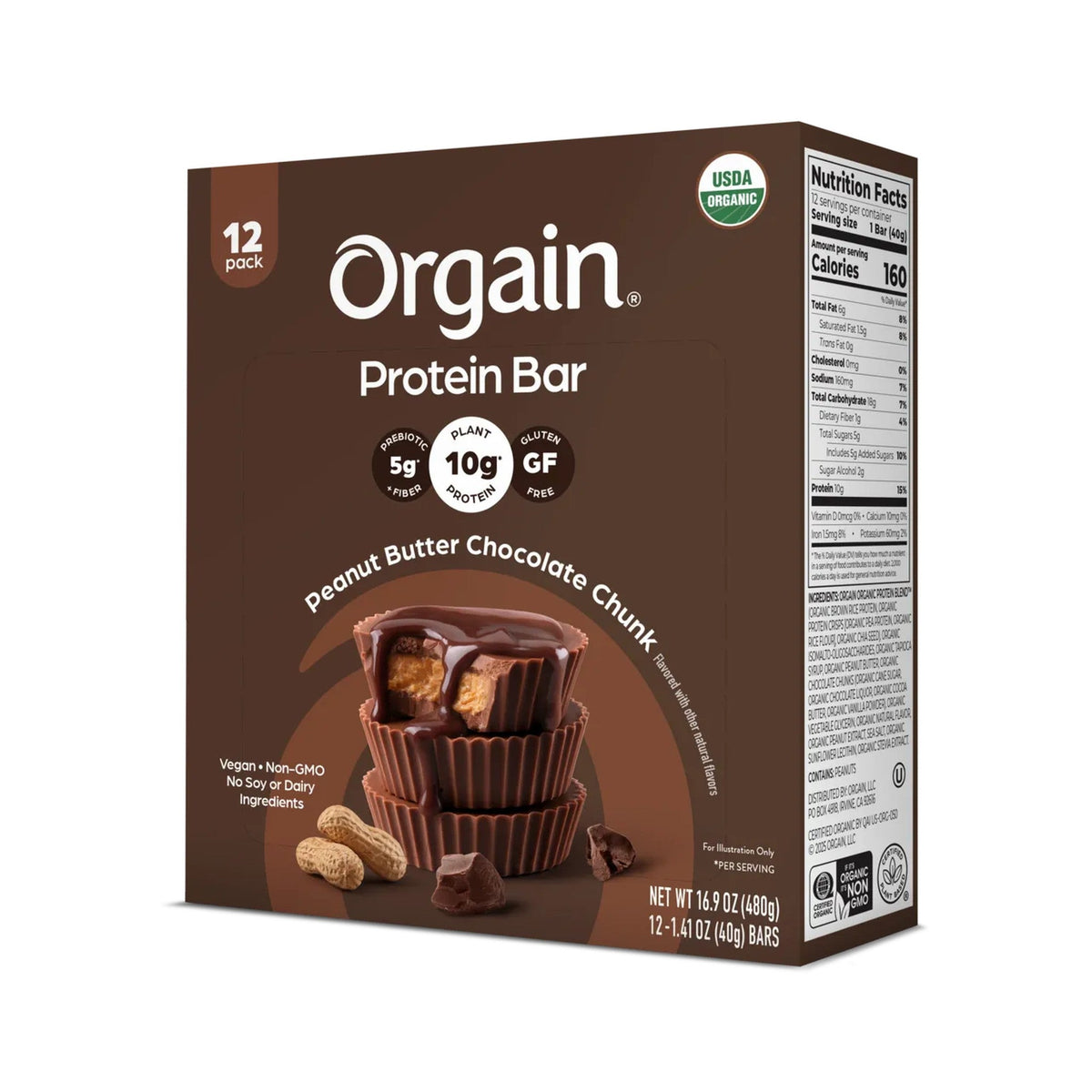 Orgain Barra De Proteína Orgánica Crema De Cacahuate Y Chocolate