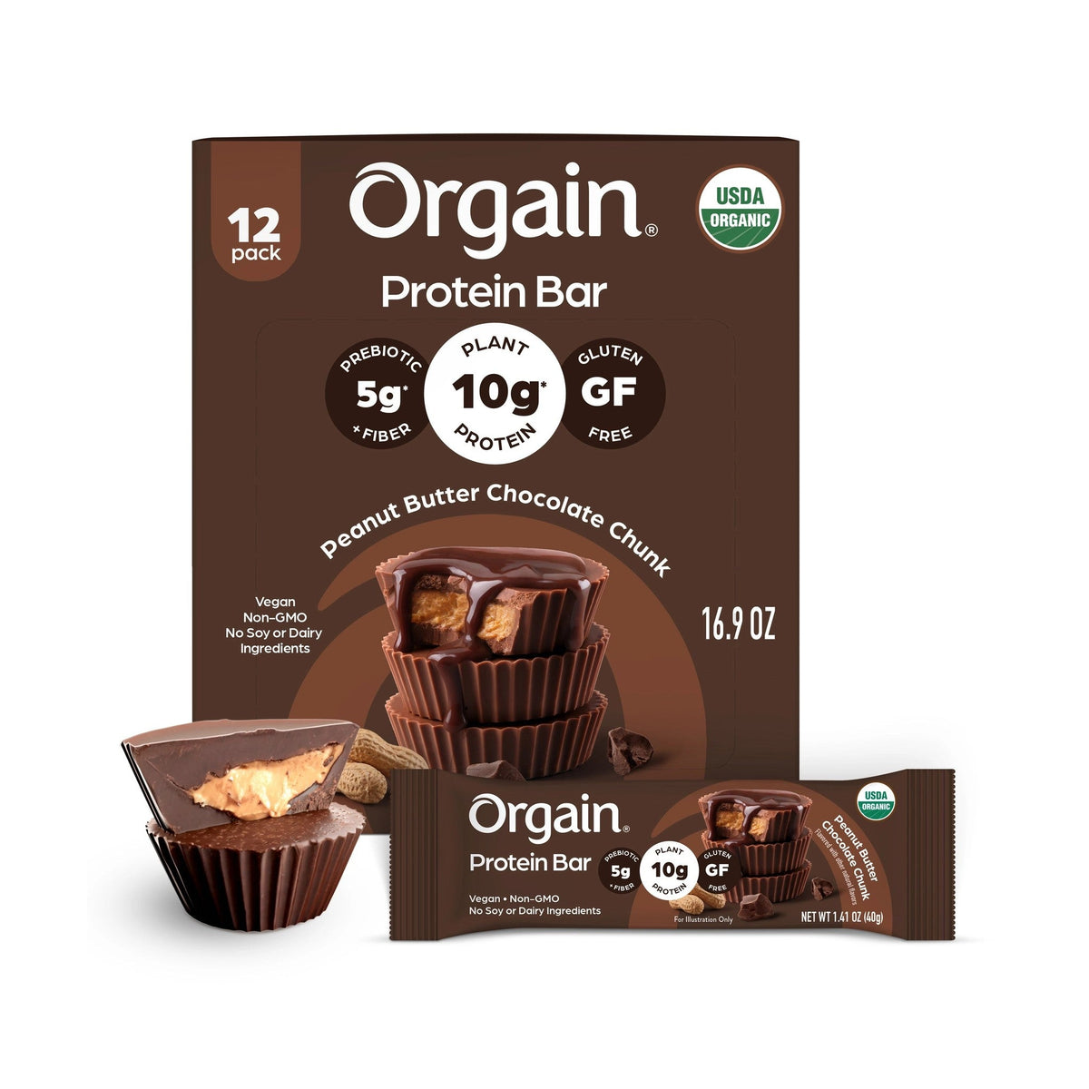 Orgain Barra De Proteína Orgánica Crema De Cacahuate Y Chocolate