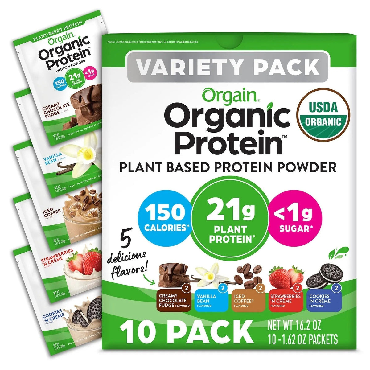 Orgain Proteína Vegetal Orgánica Sobres Individuales Surtidos