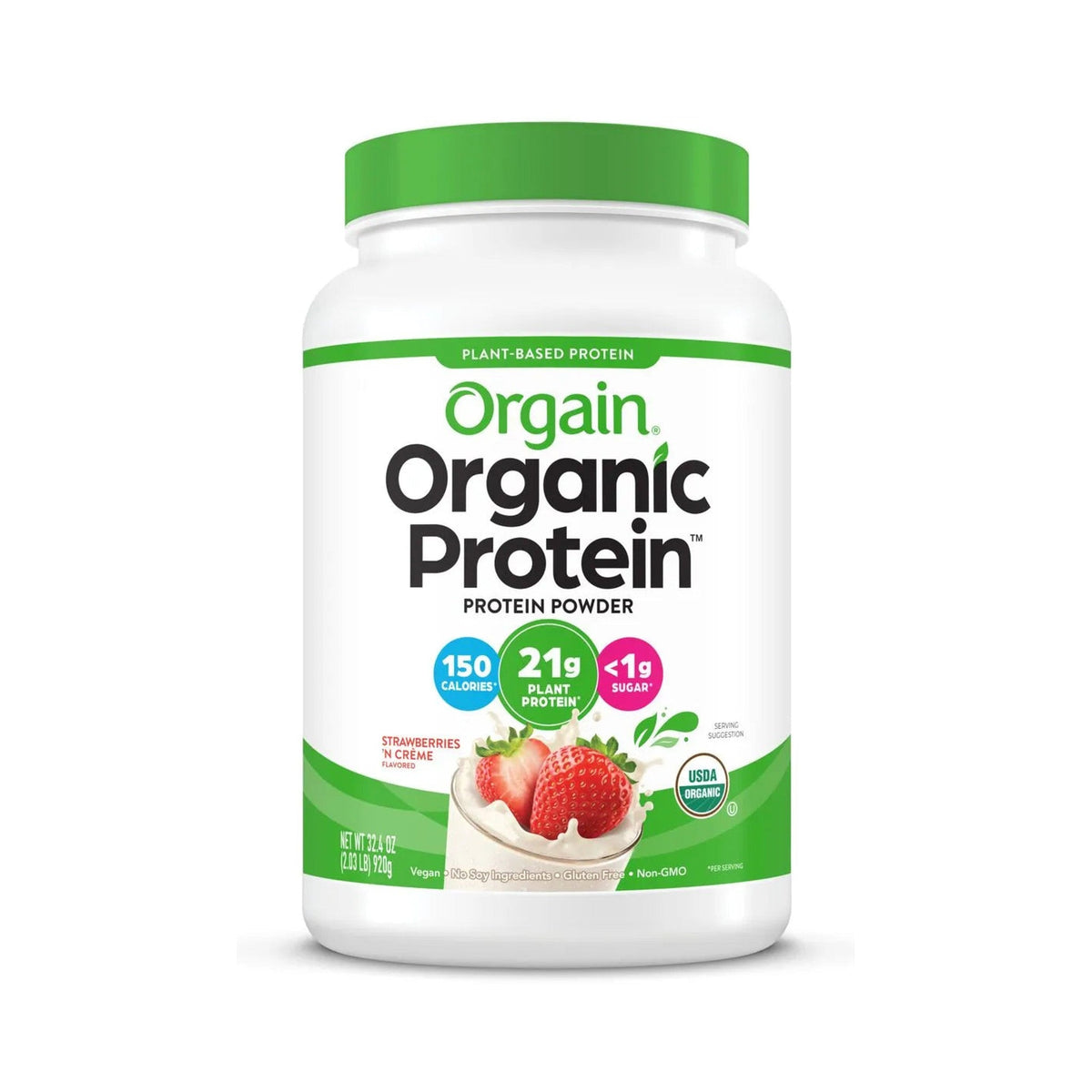 Orgain Proteína Vegetal Orgánica En Polvo Fresas Con Crema