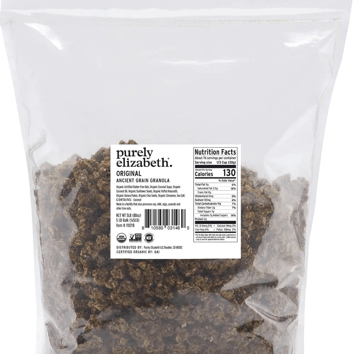 Purely Elizabeth Granola Original de Granos Ancestrales Bolsa 2.27 Kg