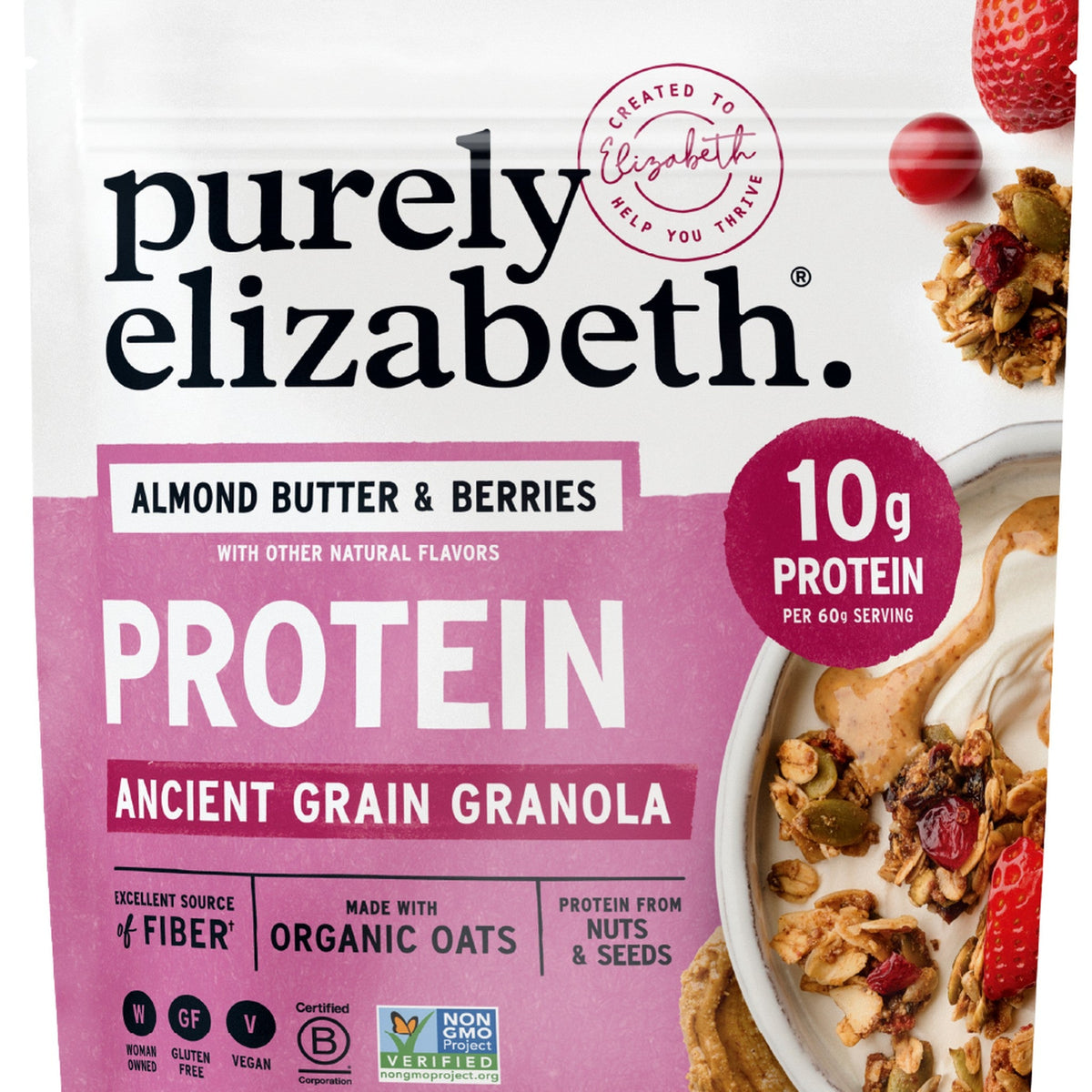Purely Elizabeth Granola con Proteína Crema de Almendra y Moras