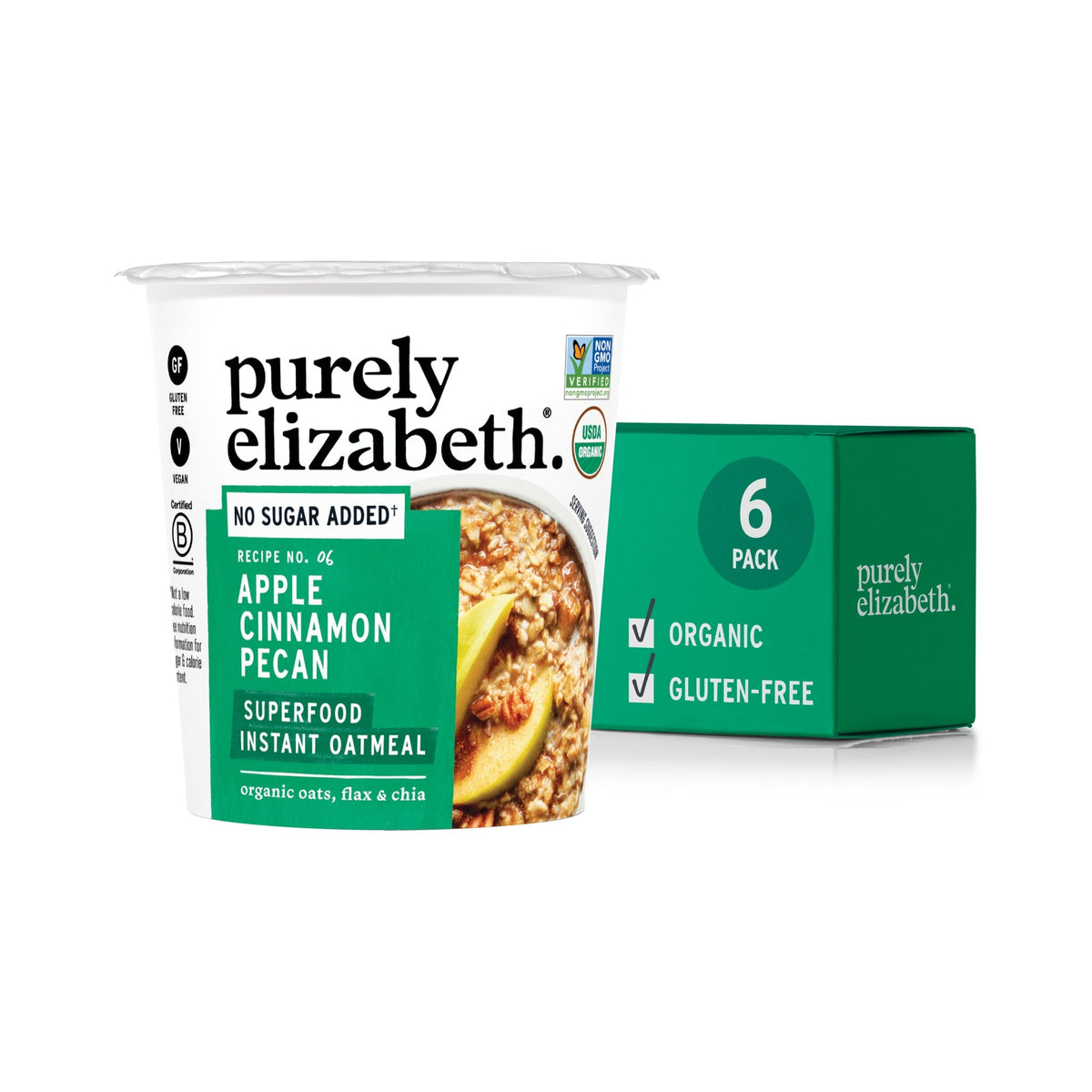 Purely Elizabeth Vaso de Avena Superfood Manzana, Canela y Nuez