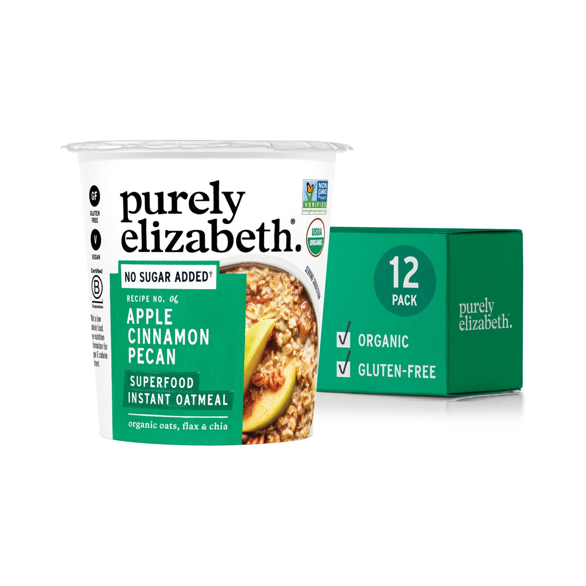 Purely Elizabeth Vaso de Avena Superfood Manzana, Canela y Nuez