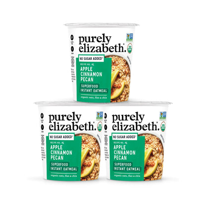 Purely Elizabeth Vaso de Avena Superfood Manzana, Canela y Nuez 3 Piezas