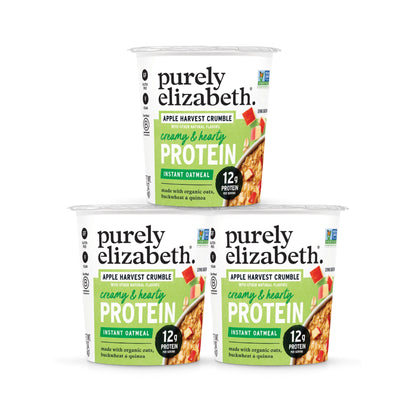 Purely Elizabeth Vaso de Avena con Proteína Apple Harvest Crumble 3 Piezas