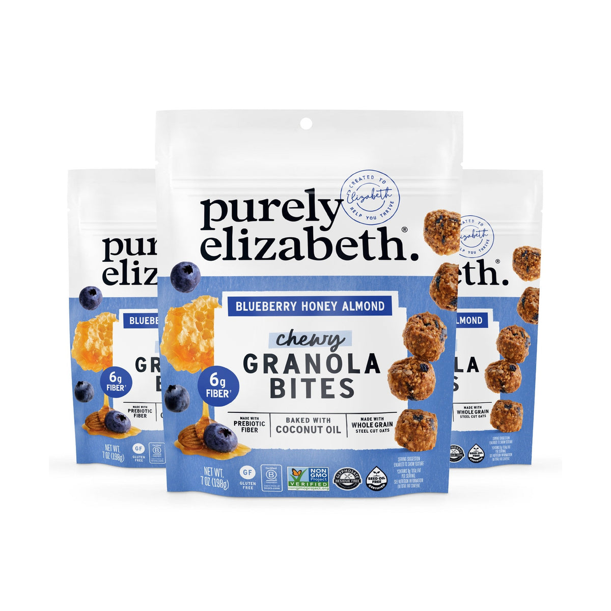 Purely Elizabeth Bocaditos de Granola Mora Azul, Miel y Almendra