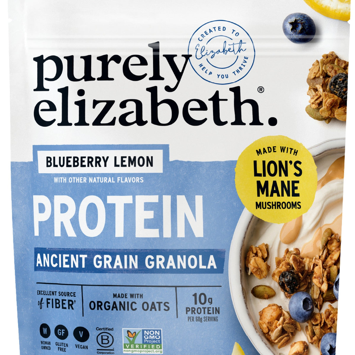 Purely Elizabeth Granola con Proteína Mora Azul y Limón