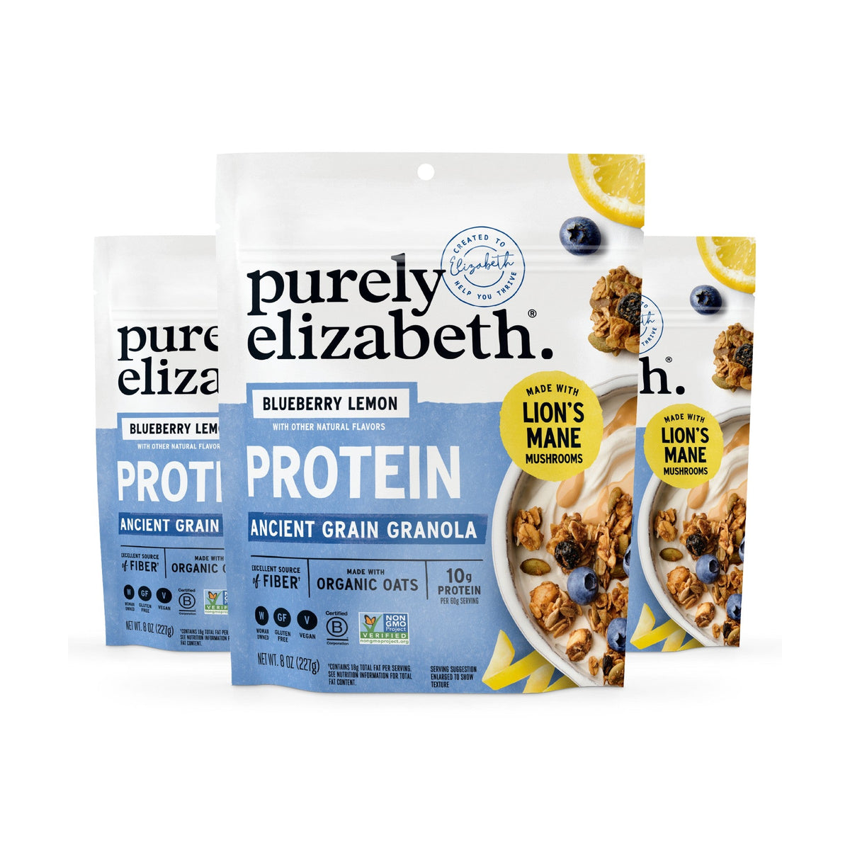 Purely Elizabeth Granola con Proteína Mora Azul y Limón