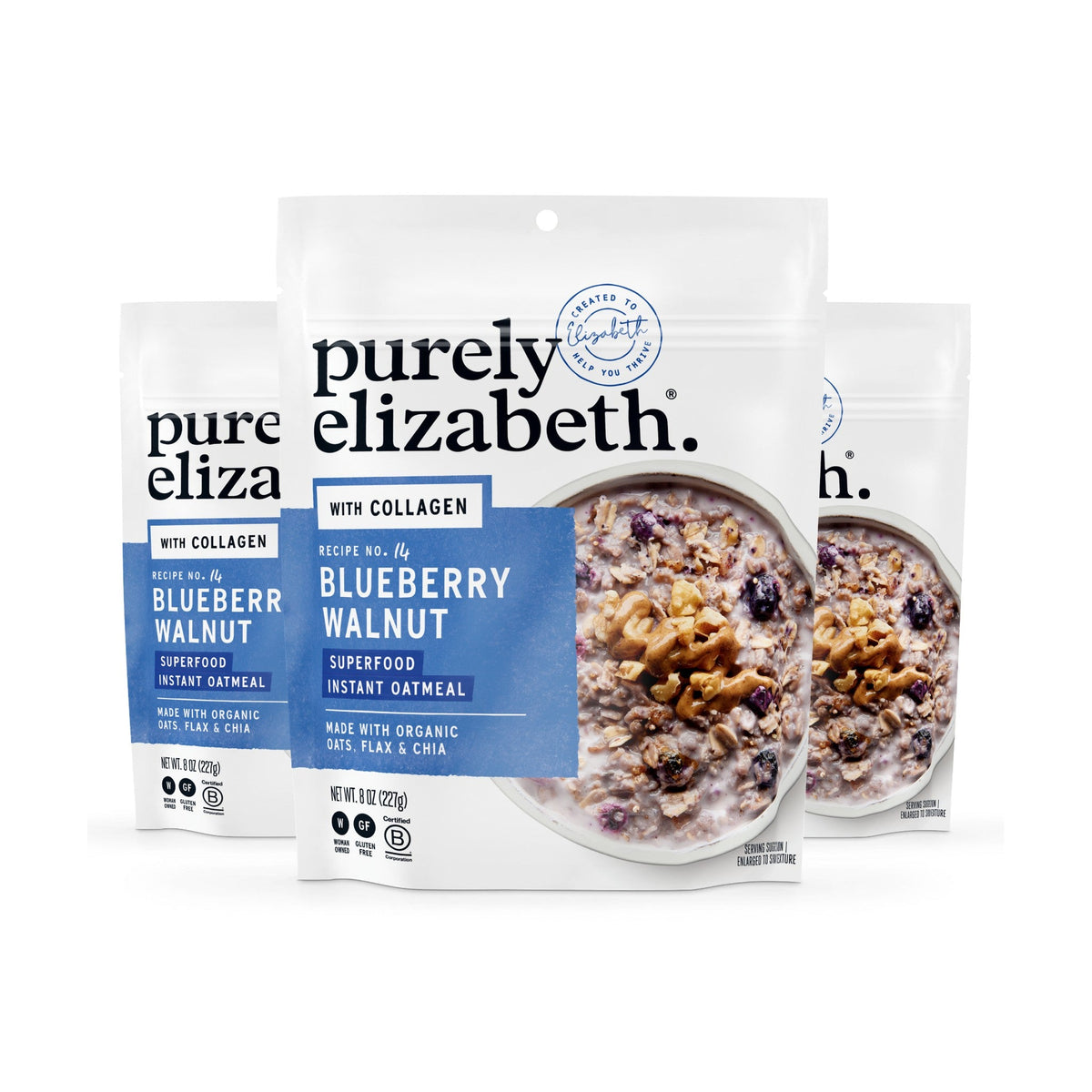 Purely Elizabeth Avena Superfood Mora Azul y Nuez con Colágeno Bolsa
