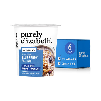 Purely Elizabeth Vaso de Avena Superfood Mora Azul y Nuez con Colágeno