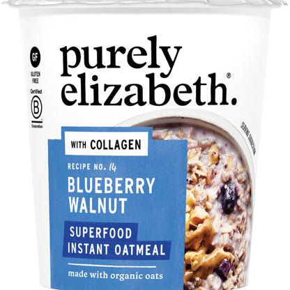 Purely Elizabeth Vaso de Avena Superfood Mora Azul y Nuez con Colágeno