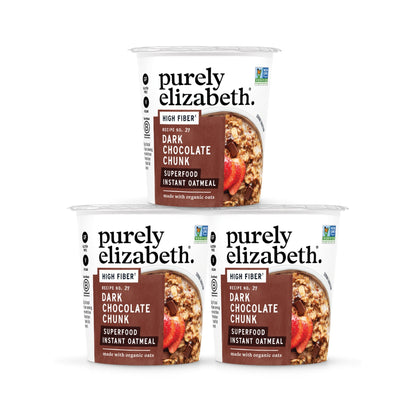 Purely Elizabeth Vaso de Avena Superfood Chocolate Amargo 3 Piezas