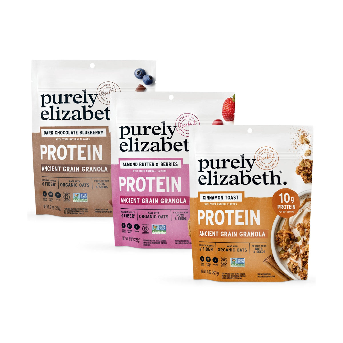 Purely Elizabeth Granola con Proteína Surtida 3 Bolsas