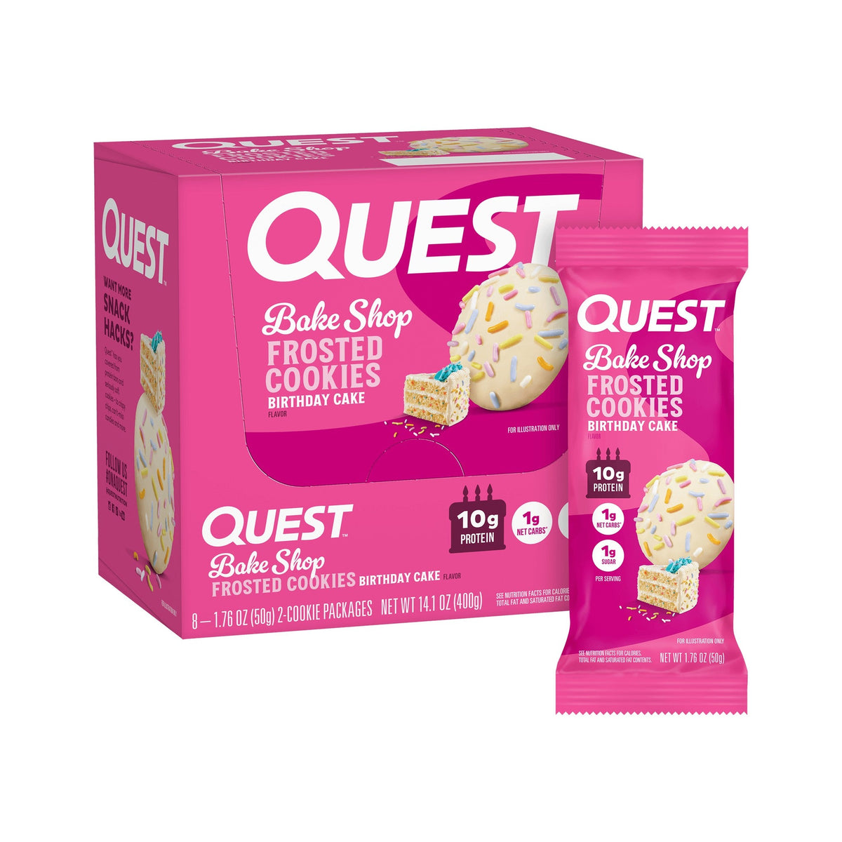 Quest Galletas Glaseadas Con Proteína Pastel De Cumpleaños 2 Piezas