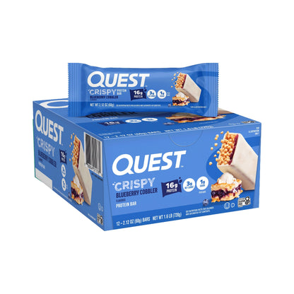 Quest Crispy Hero Barras De Proteína Cobbler De Mora Azul