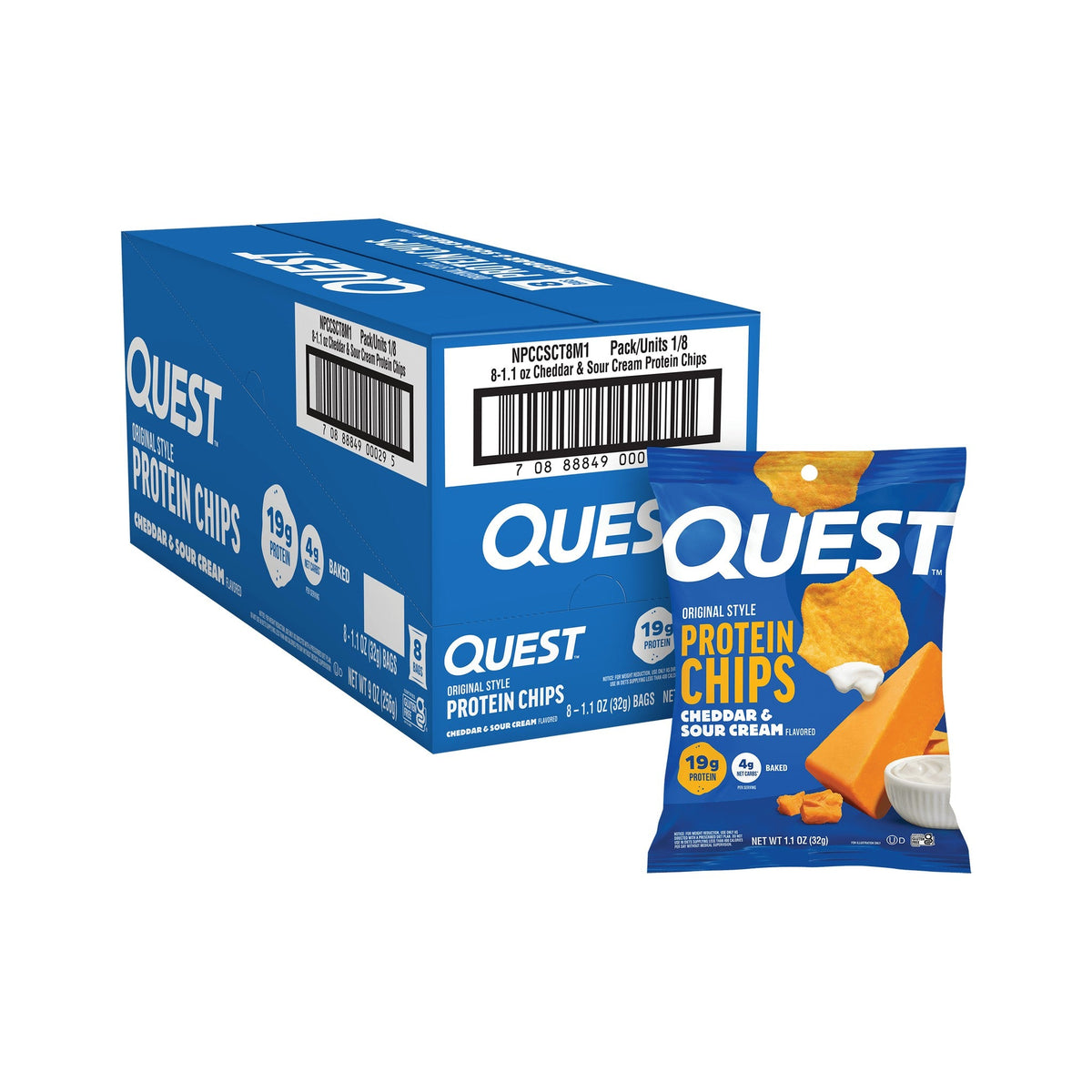 Quest Chips De Proteína Cheddar Y Crema Ácida Estilo Original
