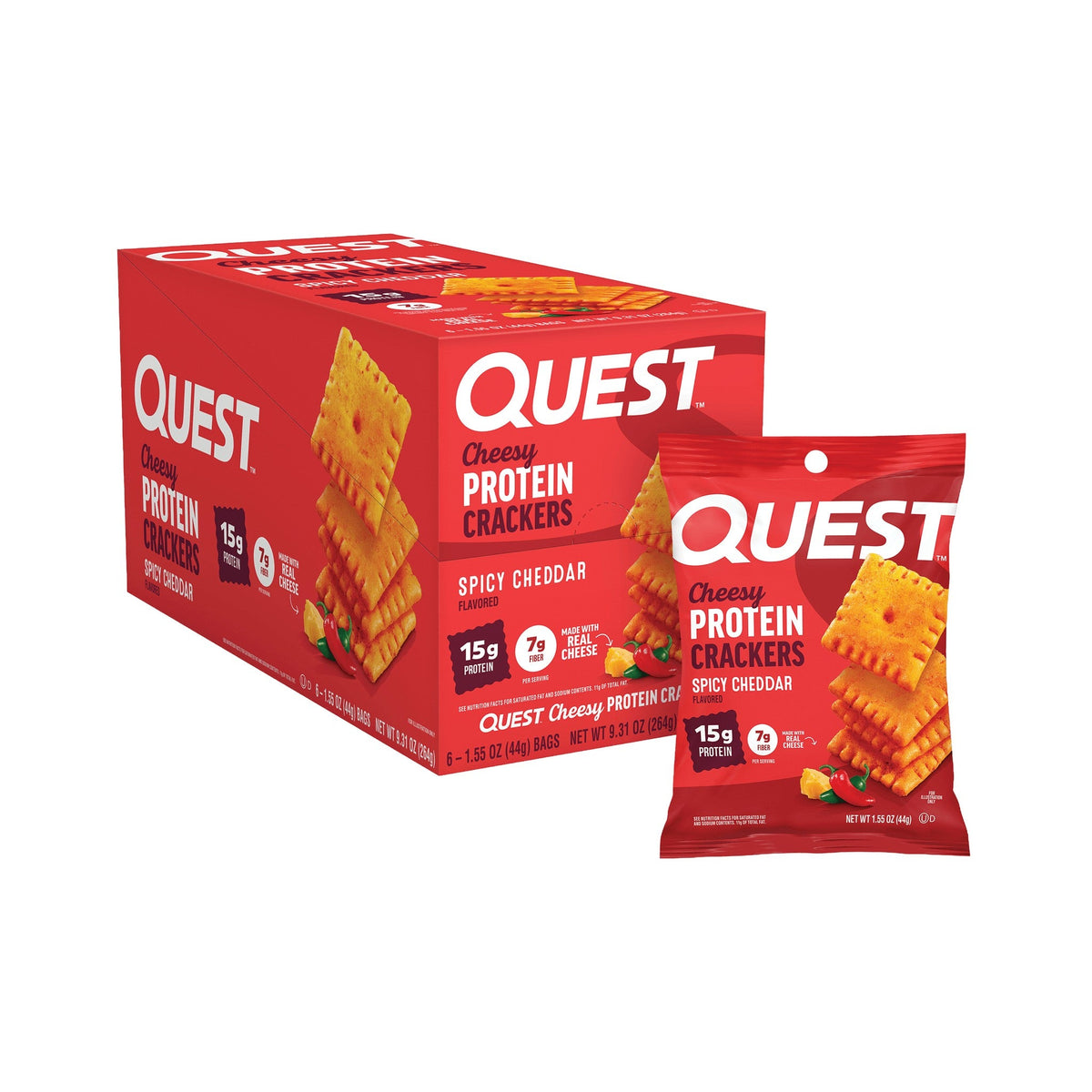 Quest Galletas Saladas De Queso Con Proteína Cheddar Picante