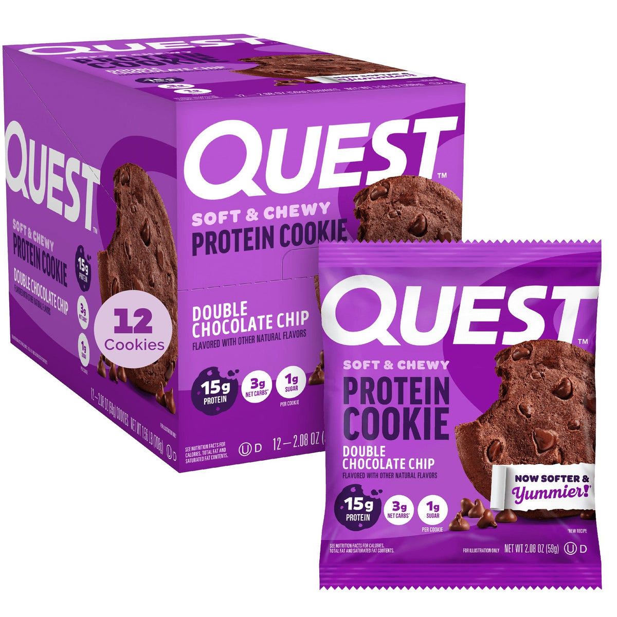 Quest Galletas De Proteína Doble Chispa De Chocolate