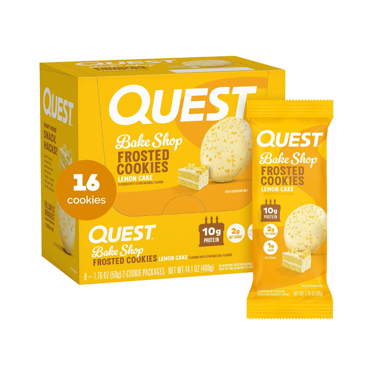 Quest Galletas Glaseadas Con Proteína Pastel De Limón 2 Piezas