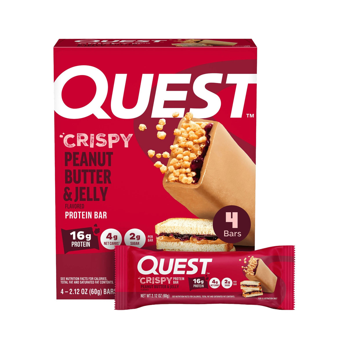 Quest Crispy Hero Barras De Proteína PB&J