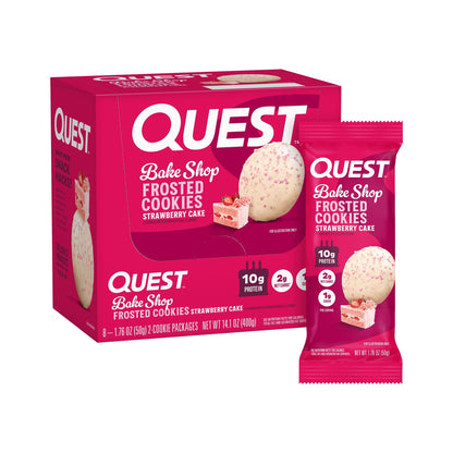 Quest Galletas Glaseadas Con Proteína Pastel De Fresa 2 Piezas