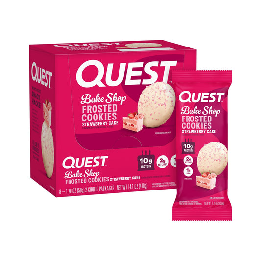 Quest Galletas Glaseadas Con Proteína Pastel De Fresa 2 Piezas