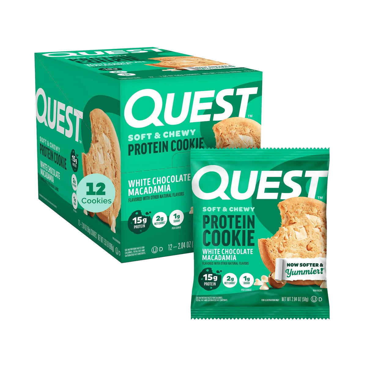 Quest Galletas De Proteína Chocolate Blanco Y Macadamia