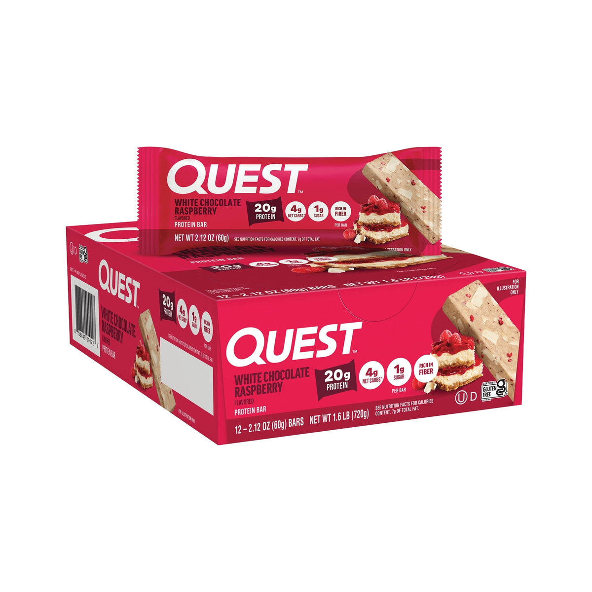 Quest Barras De Proteína Chocolate Blanco Y Frambuesa