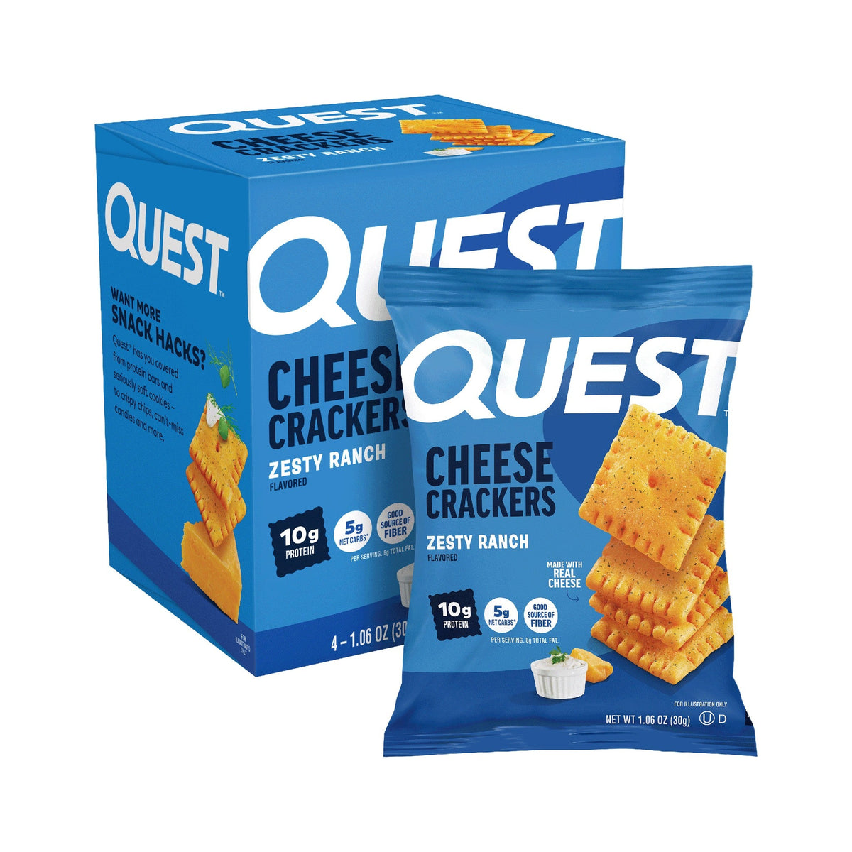 Quest Galletas Saladas De Queso Con Proteína Zesty Ranch