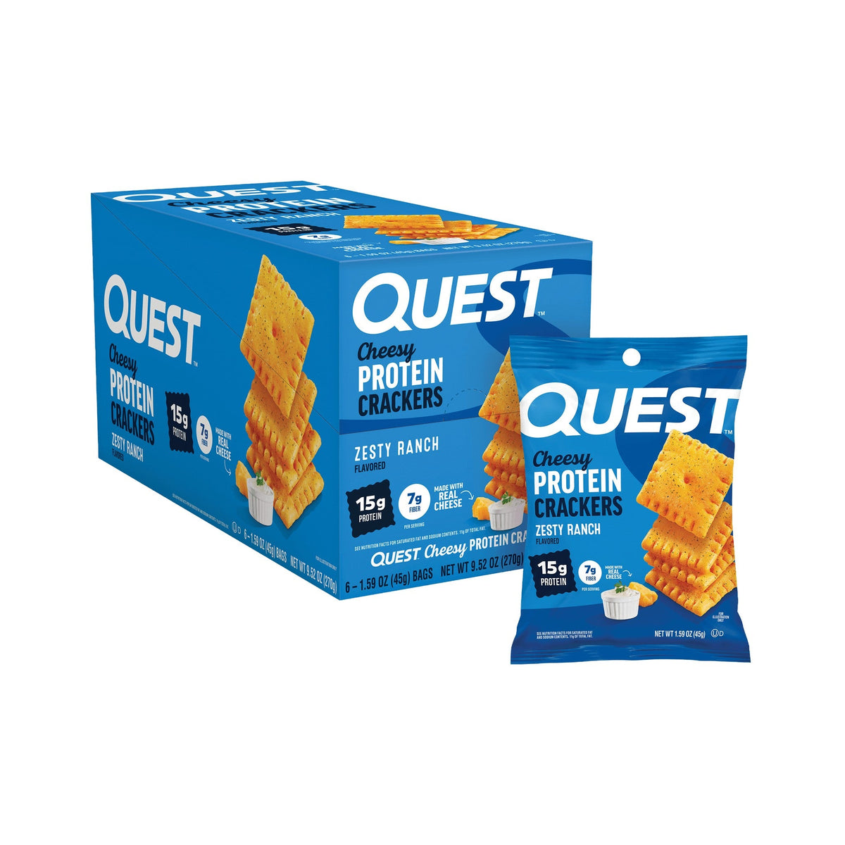 Quest Galletas Saladas De Queso Con Proteína Zesty Ranch