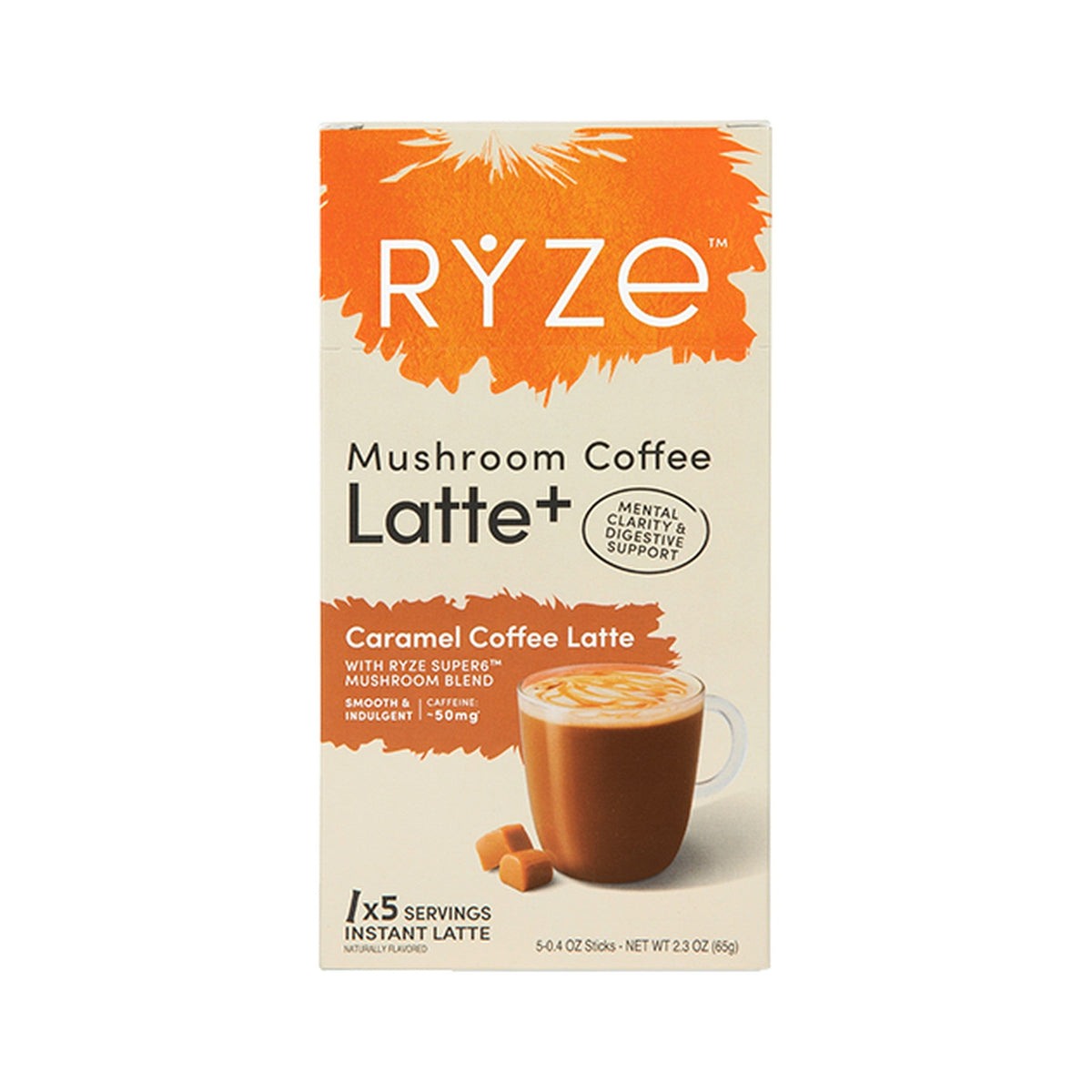 RYZE Latte de Café con Hongos Caramelo Caja