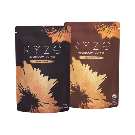 RYZE Dúo de Café de Hongos Tostado Oscuro y Medio