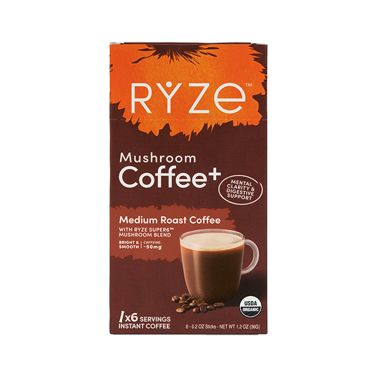 RYZE Café de Hongos Tostado Medio Caja