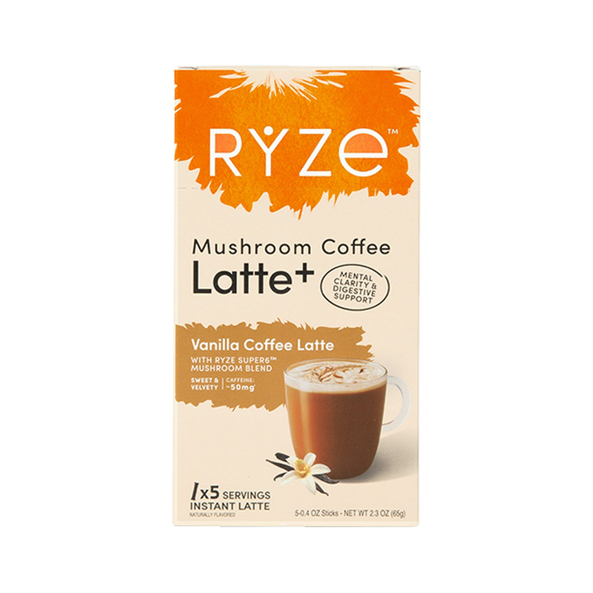 RYZE Latte de Café con Hongos Vainilla Caja