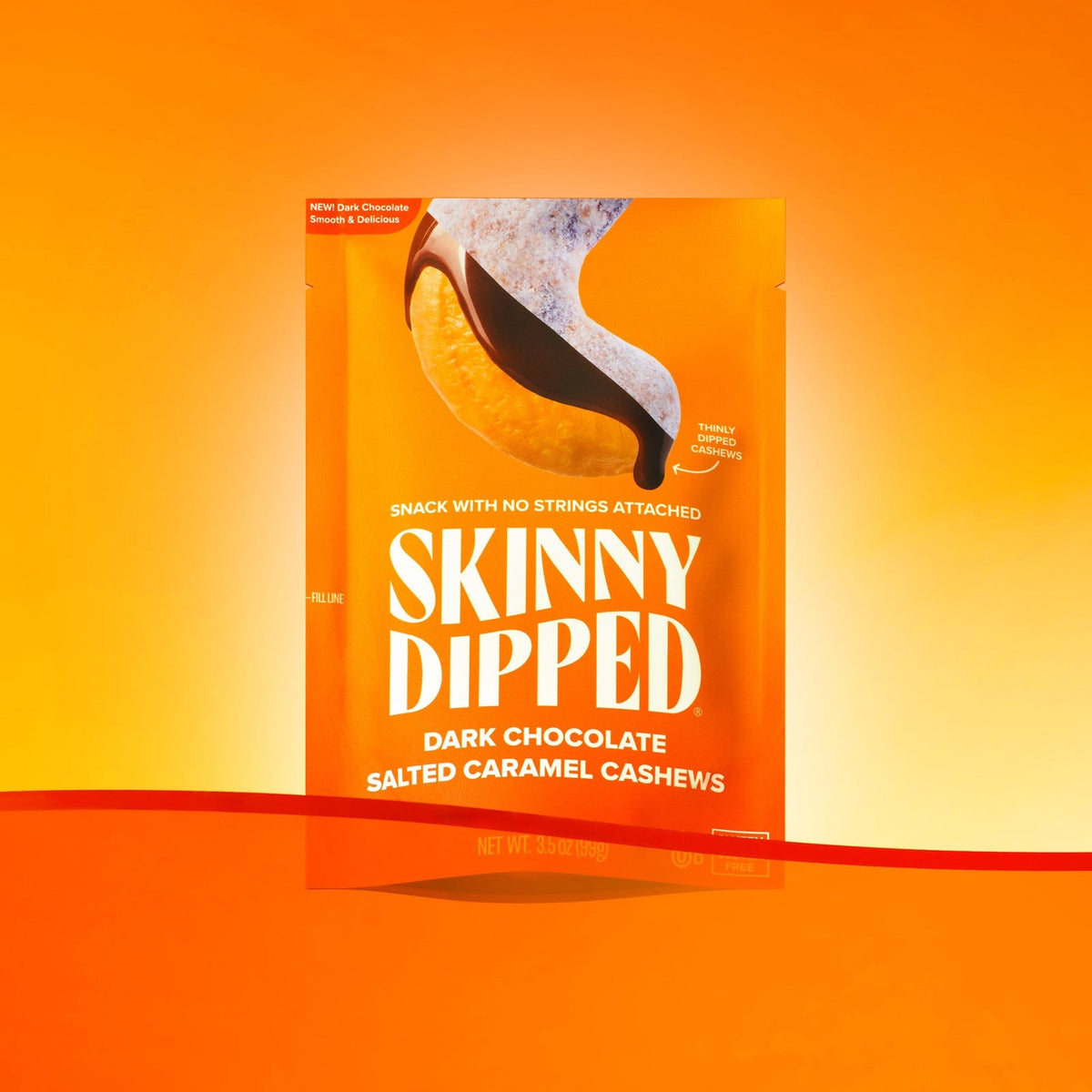 SkinnyDipped Nuez De La India Cubierta De Chocolate Amargo Y Caramelo Salado
